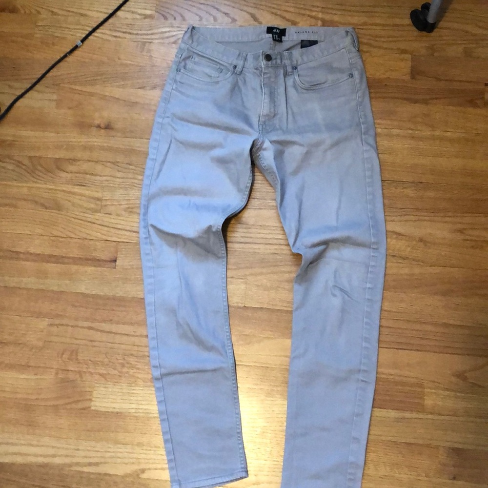 H&M MENS GRAY SKINNY FIT JEANS